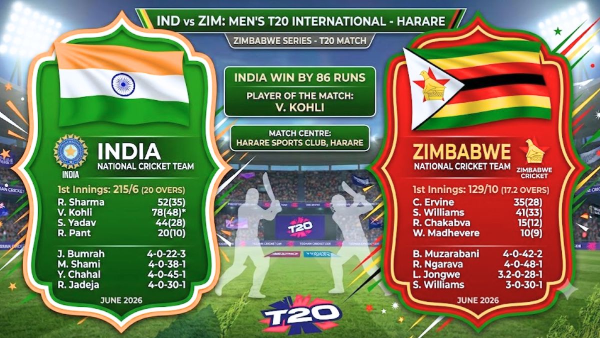 India National Cricket Team vs Zimbabwe National Cricket Team Match Scorecard
