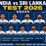 India vs Sri Lanka Test 2026 Squad