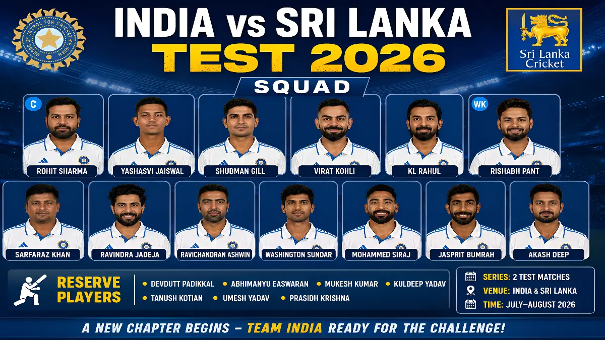 India vs Sri Lanka Test 2026 Squad: Full Schedule, Predicted 15-Man Team, and Everything You Need to Know