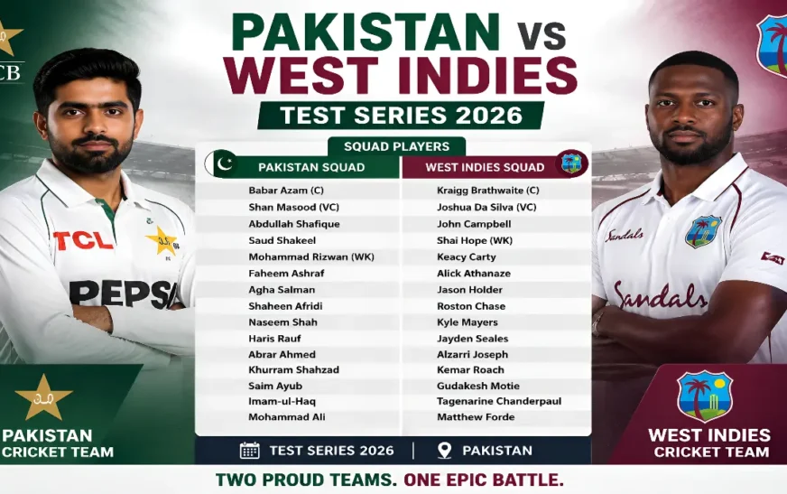 Pakistan vs West Indies Test Series 2026 Player