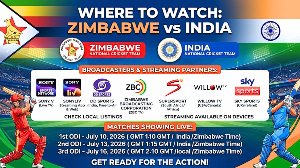 Where to Watch Zimbabwe National Cricket Team vs India National Cricket Team