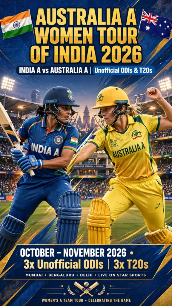Australia A women Tour of India 2026 match
