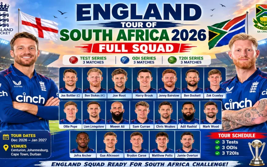 England Tour of South Africa 2026-27 Pitch Reports, Full Squad