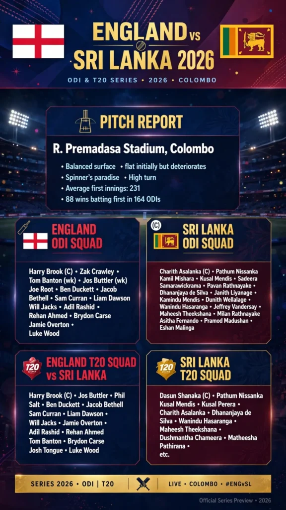 England vs Sri Lanka 2026