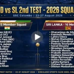 India vs Sri Lanka 2026 2nd Test Squad